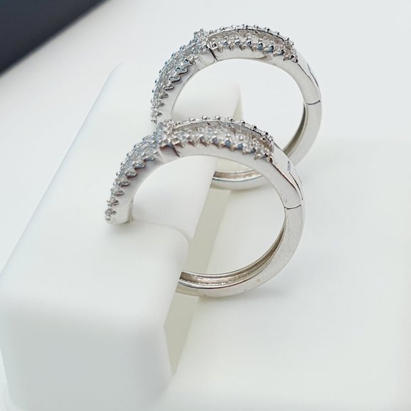 "925 Sterling Silver Cubic Zirconia Earrings, UU1P6A6147 - Picture 6 of 11